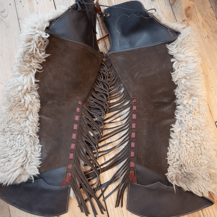 Tooled Thick Angora Woolie Chaps