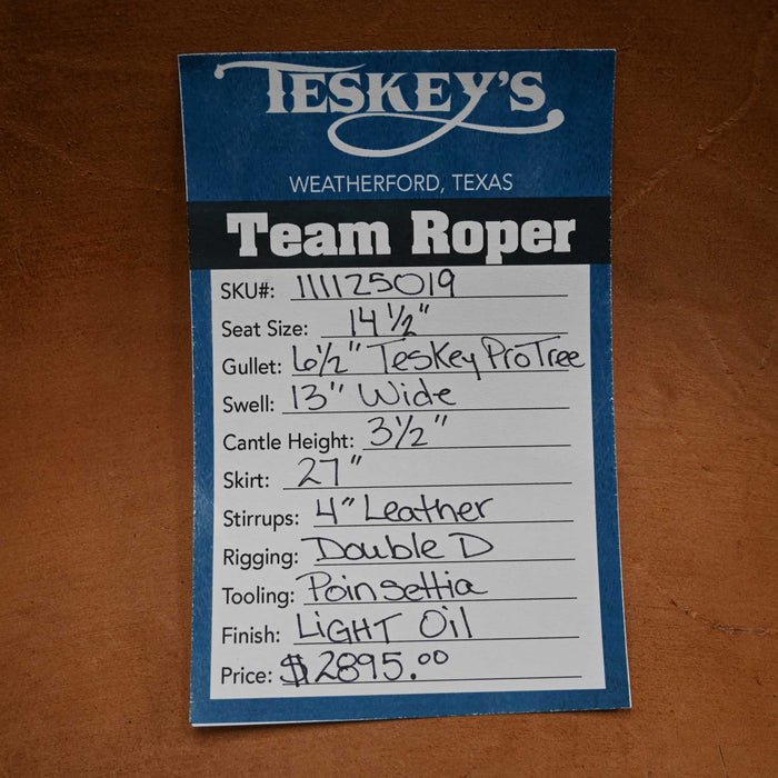 14.5" PATRICK SMITH TEAM ROPING SADDLE