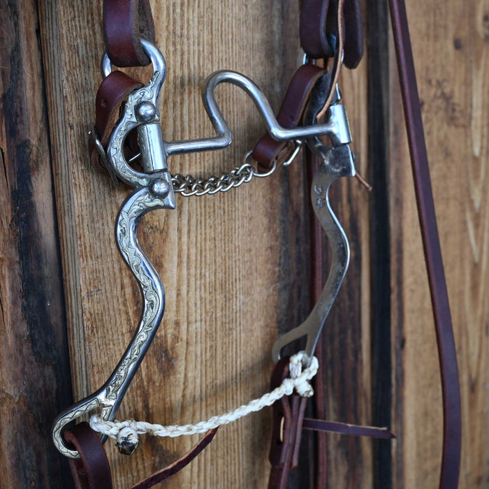Les Vogt Solid Port Bridle Rig w/Split Ear Headstall