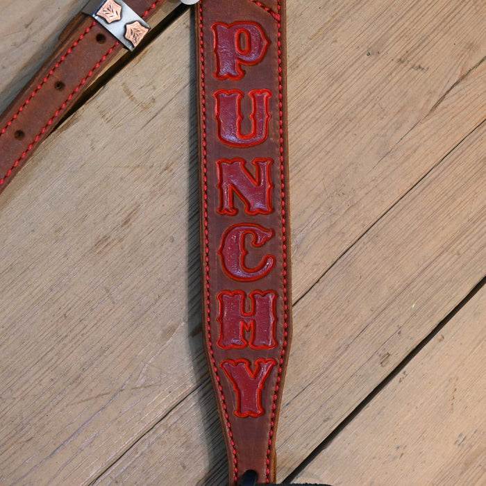 Jack Parsons 3/4" Red "Punchy" Headstall Tack - Headstalls Jack Parsons