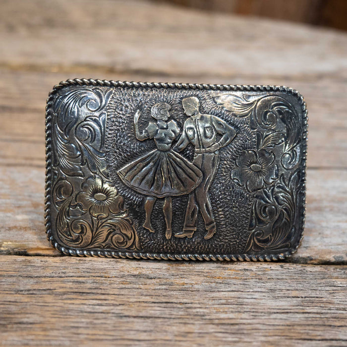 1950's Sam Carlos 22k Gold - Sterling Silver Belt Buckle