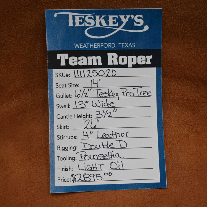 14" PATRICK SMITH TEAM ROPING SADDLE