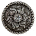 Antique Silver Flower Concho with Rhinestone Tack - Conchos & Hardware MISC   