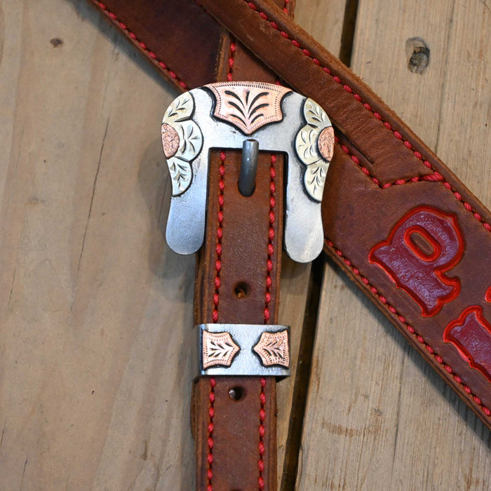 Jack Parsons 3/4" Red "Punchy" Headstall Tack - Headstalls Jack Parsons