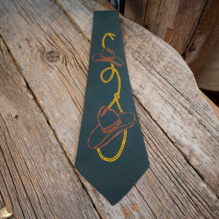 1940's Cool Green Western Tie