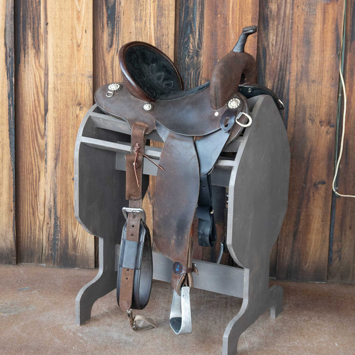 13" USED DOUBLE J FEATHER LITE BARREL SADDLE