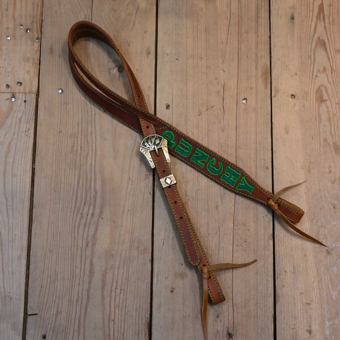 Jack Parsons 3/4" Green "Punchy" Headstall Tack - Headstalls Jack Parsons