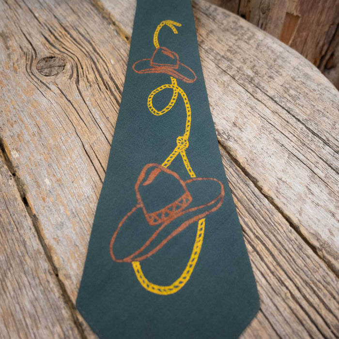 1940's Cool Green Western Tie