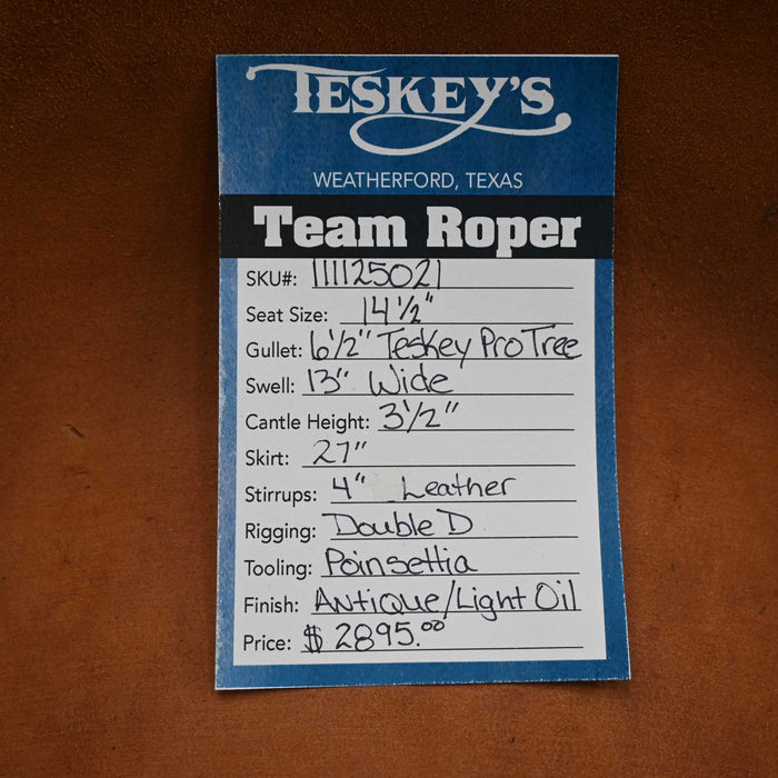 14.5" PATRICK SMITH TEAM ROPING SADDLE