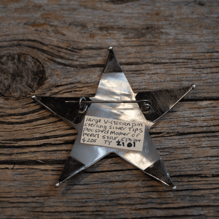 Vintage Victorian Mother of Pearl with Sterling Silver Tip - Lapel Pin