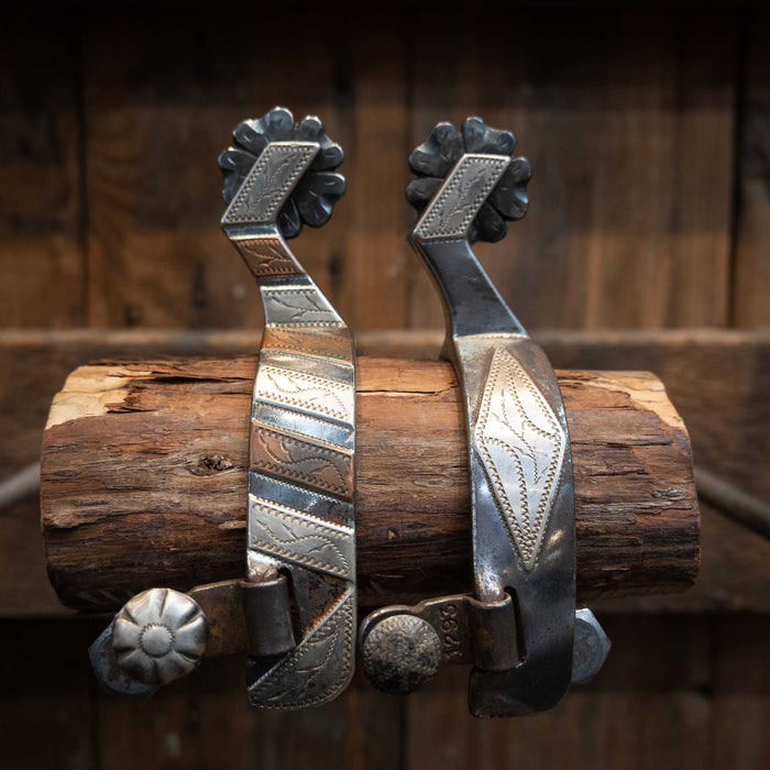 Ray Anderson #1293 Silver & Copper Mounted Spurs Tack - Spurs Ray Anderson