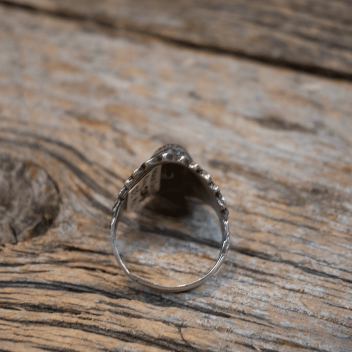 Vintage Sterling Stamped Silver & Turquoise Men's Ring