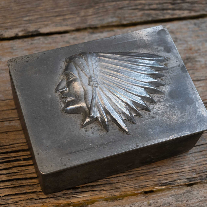 Pewter Indian Keep Safe Box Collectibles MISC