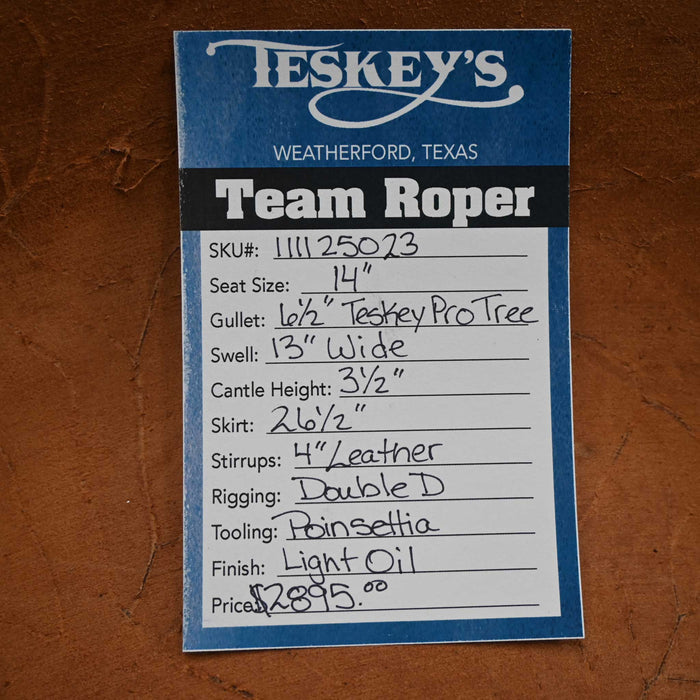 14" PATRICK SMITH TEAM ROPING SADDLE