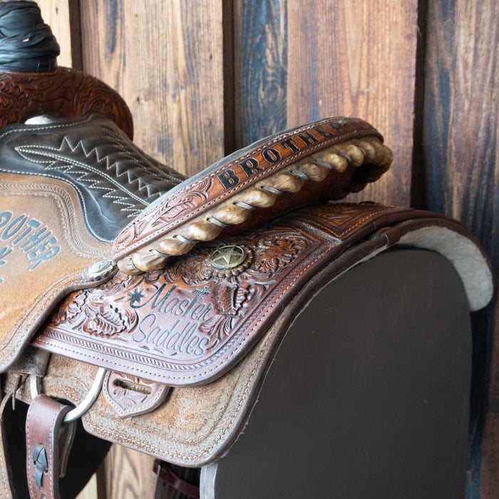 15" USED MASTER TEAM ROPING SADDLE