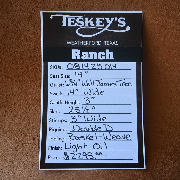 14" TESKE'S RANCH SADDLE Saddles - New Teskey's Saddlery