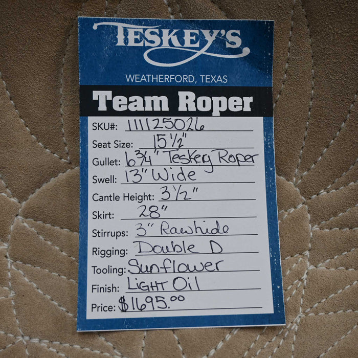 15.5" TESKEY'S TEAM ROPING SADDLE
