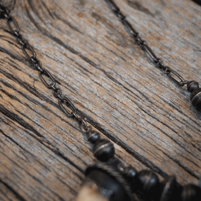 1950's Old Handmade Turquoise Necklace w/Bear Claw & Tooth