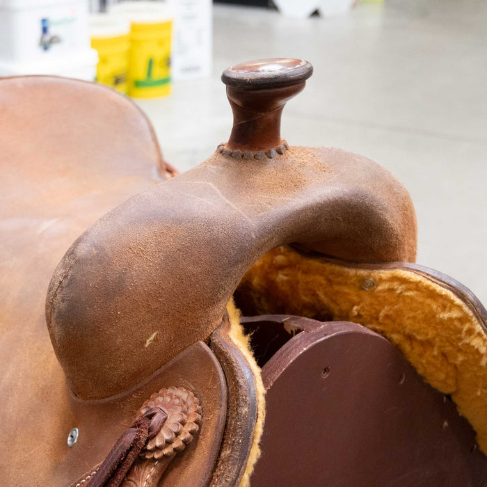 16.5" USED JEFF SMITH COW HORSE SADDLE