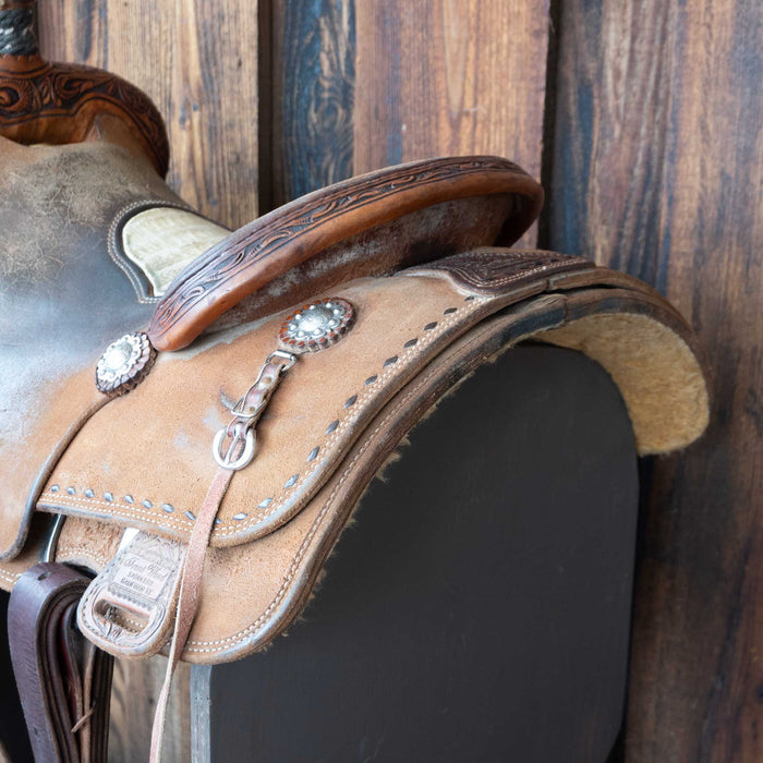16" USED TRENT WARD CALF ROPING SADDLE