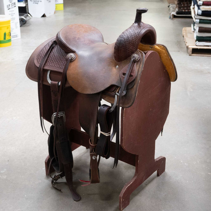 15.5" USED JEFF SMITH RANCH CUTTER SADDLE