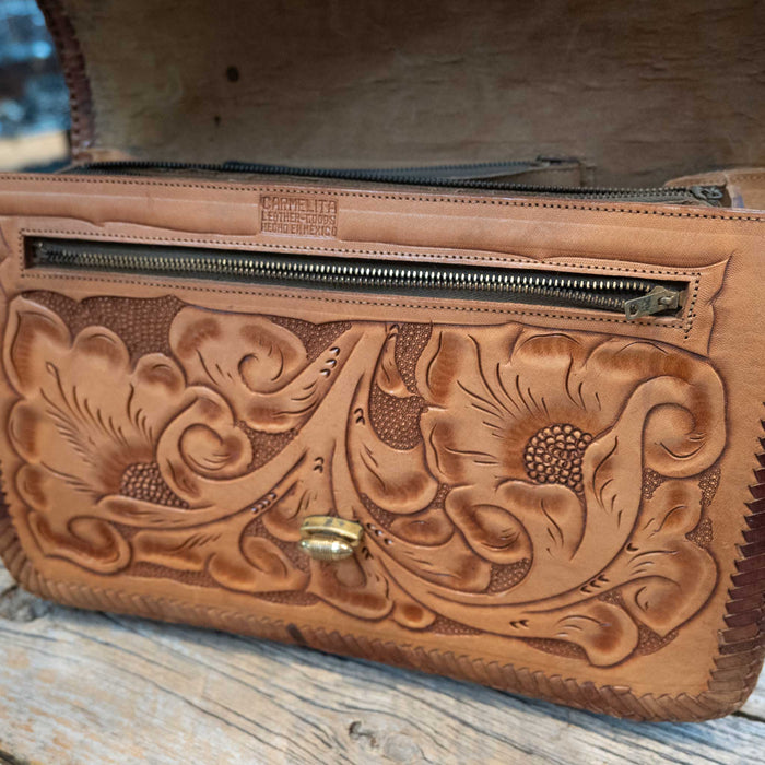 Vintage Leather Western Satchel Purse Collectibles MISC