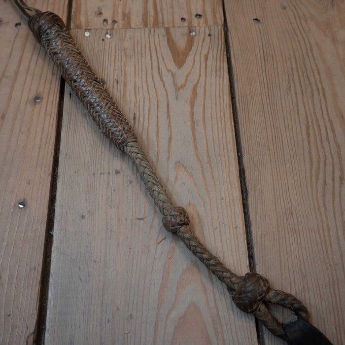 1950's - 1960's Braided Rawhide & Leather Quirt
