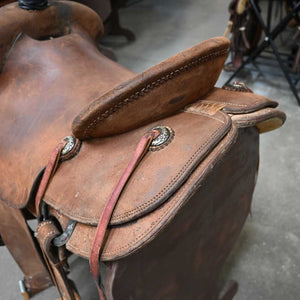 16" USED TRENT WARD ROPING SADDLE Saddles Trent Ward   