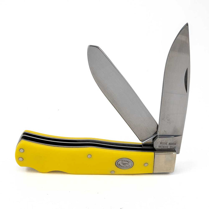Moore Maker Bone Double Lock Trapper Knives Moore Maker   