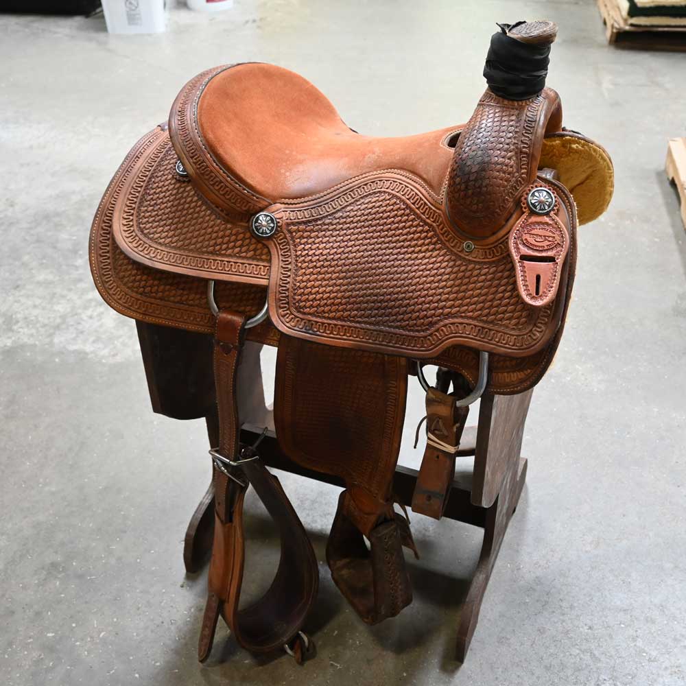 15.5" USED TESKEY'S ROPING SADDLE Saddles TESKEY'S SADDLERY LLC   