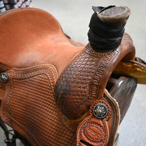 15.5" USED TESKEY'S ROPING SADDLE Saddles TESKEY'S SADDLERY LLC   