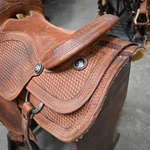 15.5" USED TESKEY'S ROPING SADDLE Saddles TESKEY'S SADDLERY LLC   