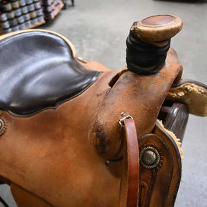 15.5" USED DAVID HOMYK ROPING SADDLE Saddles David N Homyk   