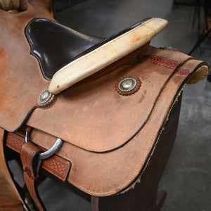 15.5" USED DAVID HOMYK ROPING SADDLE Saddles David N Homyk   