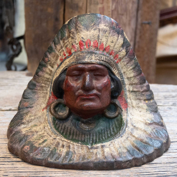 Vintage Cast Iron Indian Head Bookends Collectibles MISC
