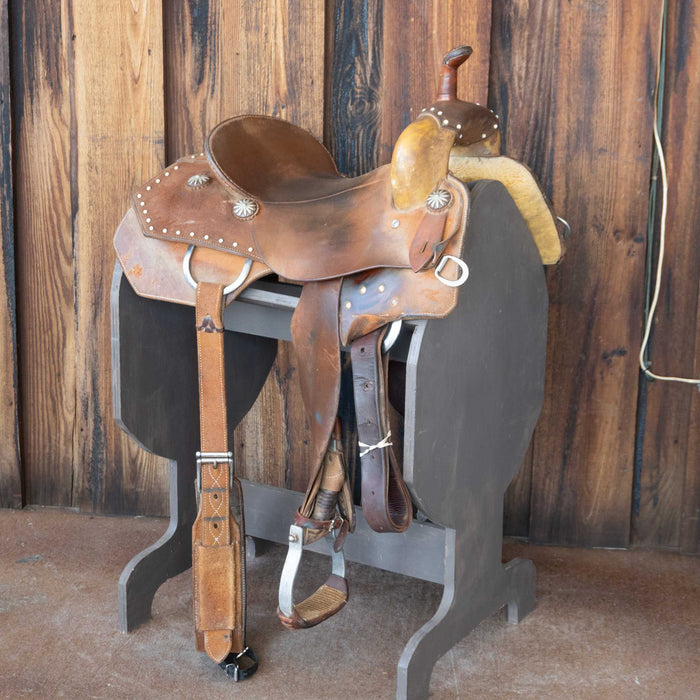14" USED ROO HIDE BARREL SADDLE