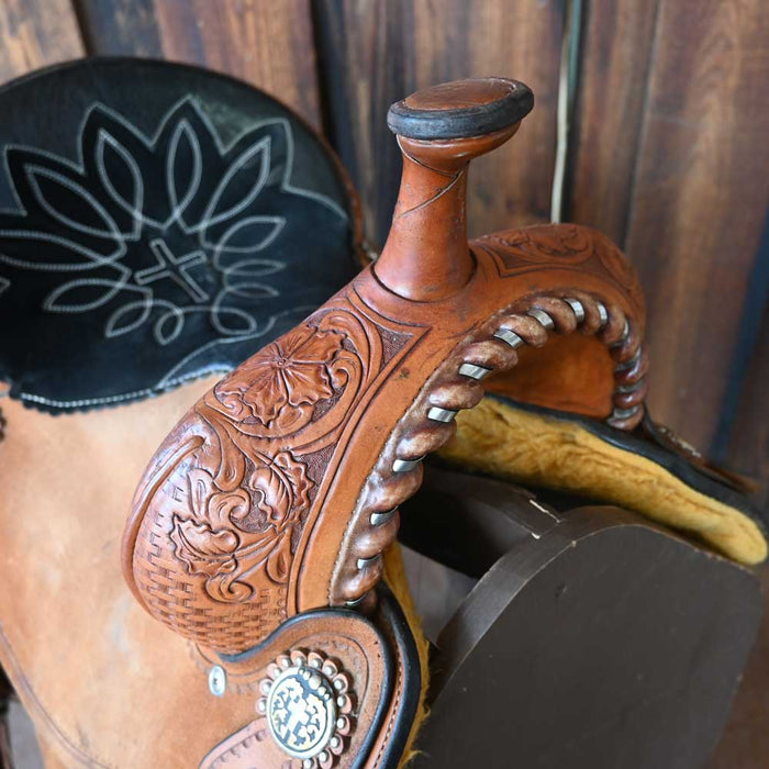 15" USED ALLEN RANCH BARREL SADDLE Saddles - Used Allen Ranch Saddle Shop