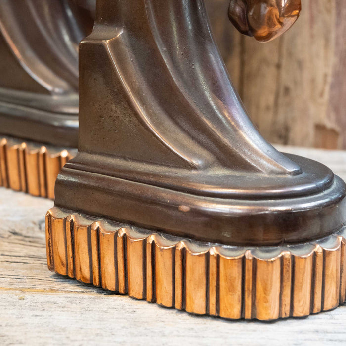 Art Deco Copper Horse Head Bookends Collectibles MISC