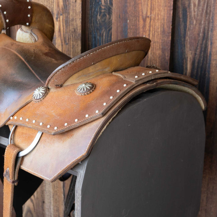 14" USED ROO HIDE BARREL SADDLE