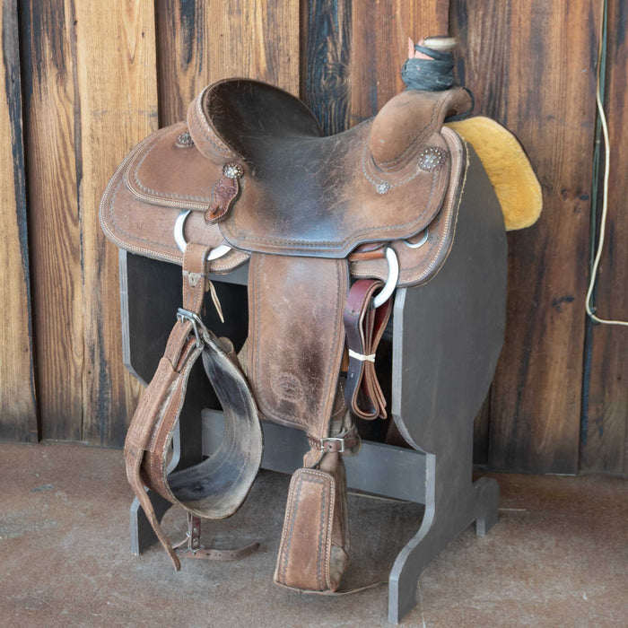 14.5" USED PATRICK SMITH TEAM ROPING SADDLE