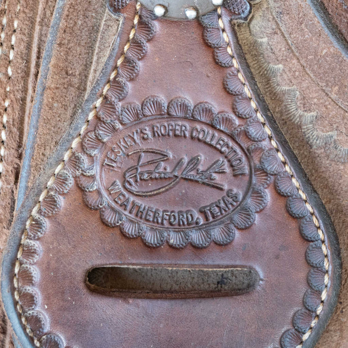 14.5" USED PATRICK SMITH TEAM ROPING SADDLE