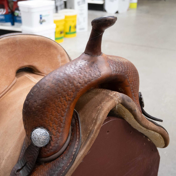 14" USED BOB MARSHALL SPORTS TREELESS BARREL SADDLE