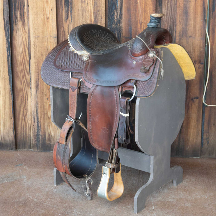 15" USED BILLY COOK TEAM ROPING SADDLE