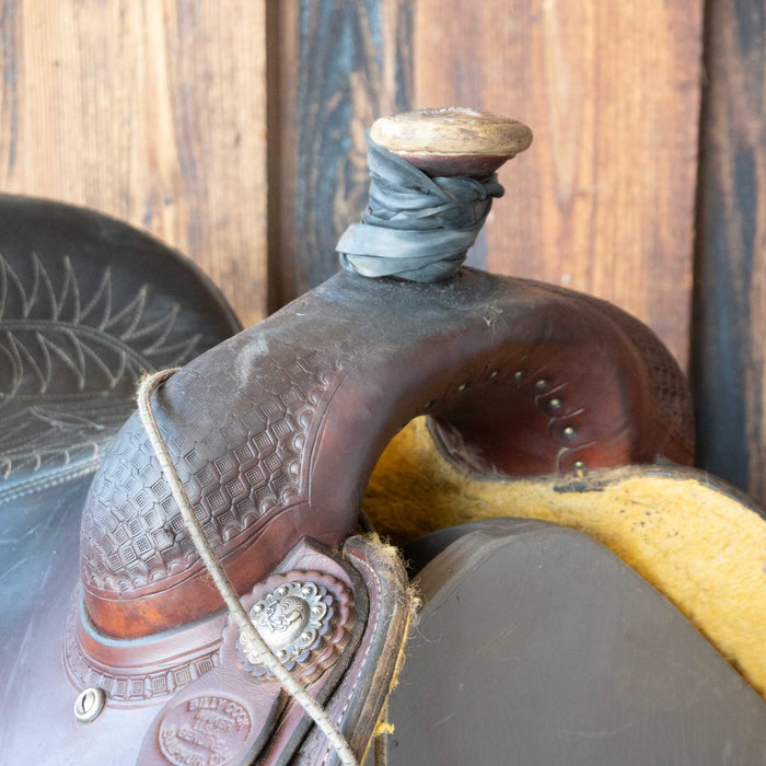 15" USED BILLY COOK TEAM ROPING SADDLE