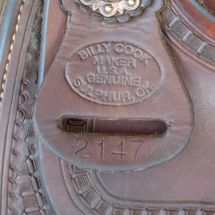 15" USED BILLY COOK TEAM ROPING SADDLE