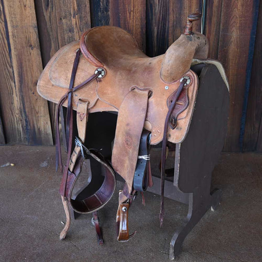 15.5" USED JEFF SMITH RANCH CUTTER SADDLE Saddles - Used Jeff Smith
