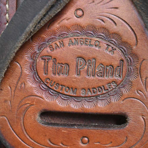 15" USED TIM PILAND ROPING SADDLE Saddles Tim Piland   