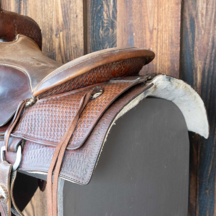 15.5" USED R.D LEWIS RANCH CUTTER SADDLE