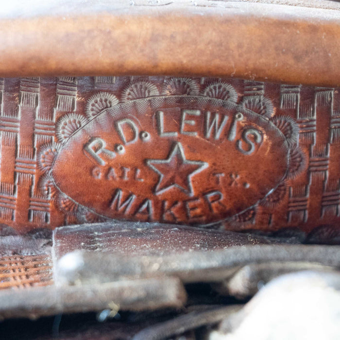 15.5" USED R.D LEWIS RANCH CUTTER SADDLE