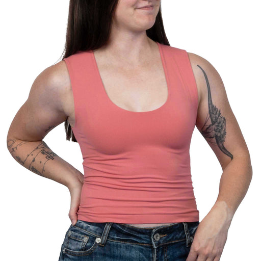 Double Layered Seamless Top - Light Cherry WOMEN - Clothing - Tops - Sleeveless By Together